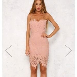 pink lace dress